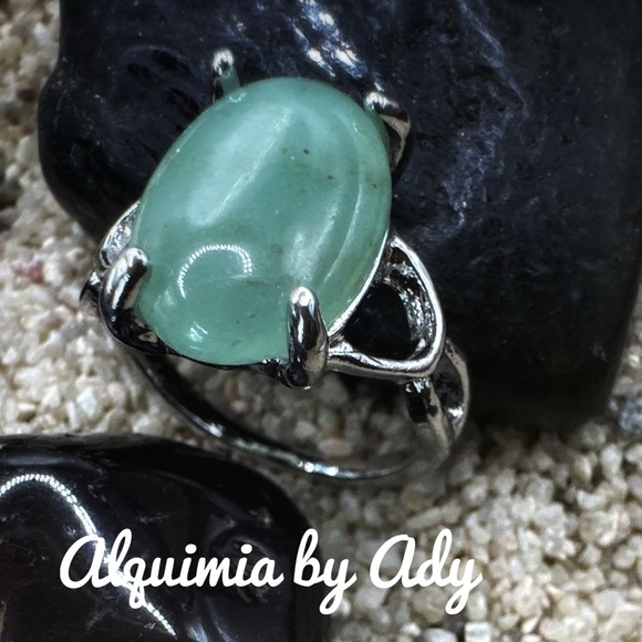 green Aventurine silver ring - Picture 1 of 2